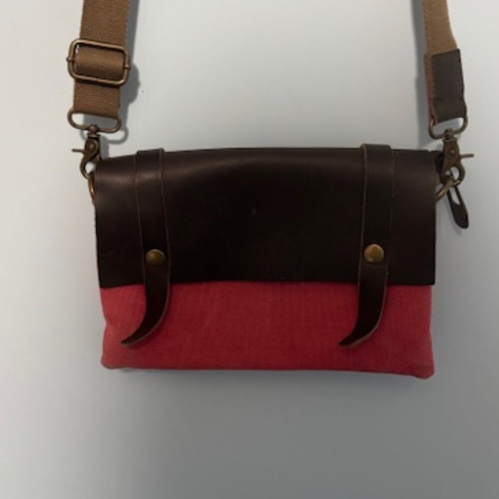 Cross Body Purse *  ZEDE  *  Compact, Canvas, Snap closure